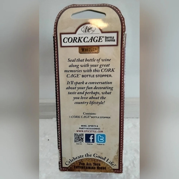 Cork Cage Bottle Stopper Cowboy Boot Western - Picture 2 of 4